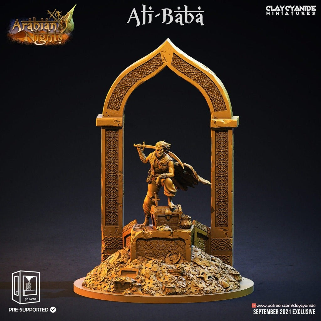 Arabian Knight scene Unpainted Resin 3D Printed Miniature