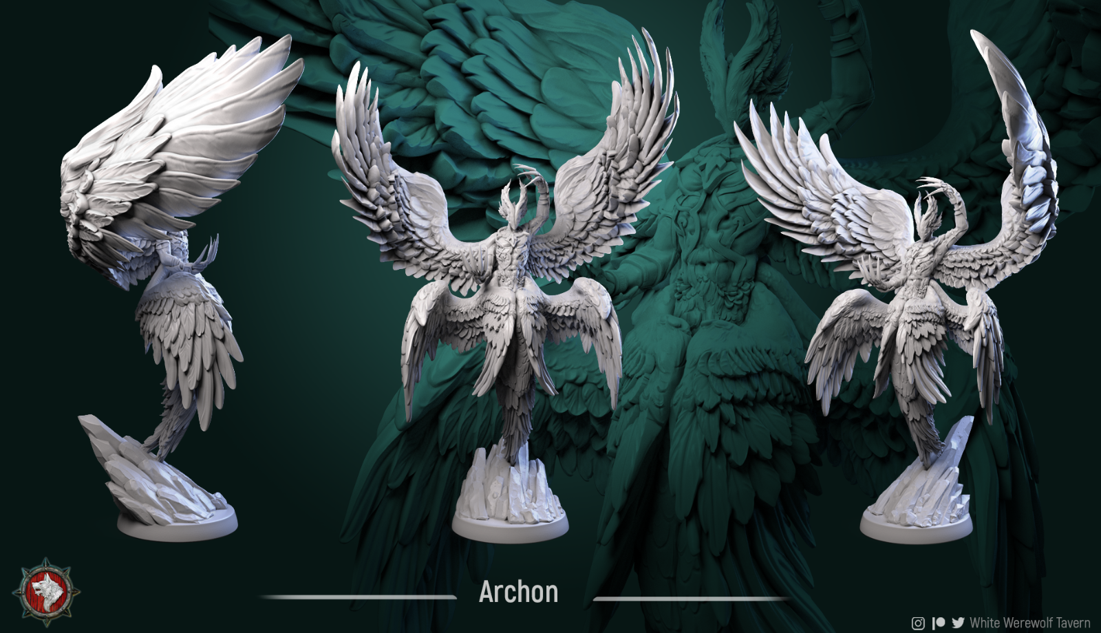 Androgenos winged humanoid unpainted resin unpainted resin 3D Printed Miniature