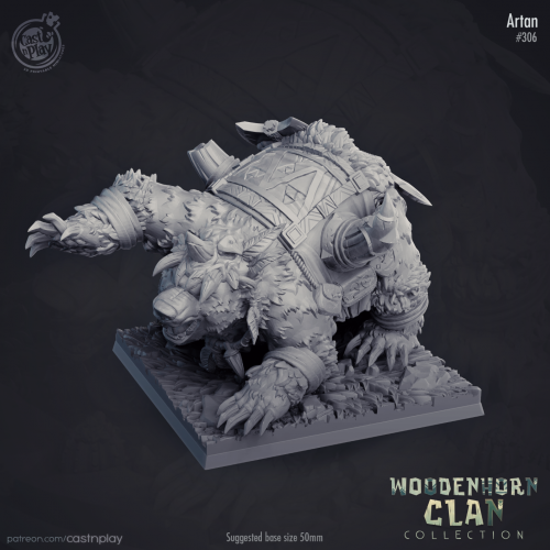 bear woodlands beast druid  unpainted resin 3D Printed Miniature