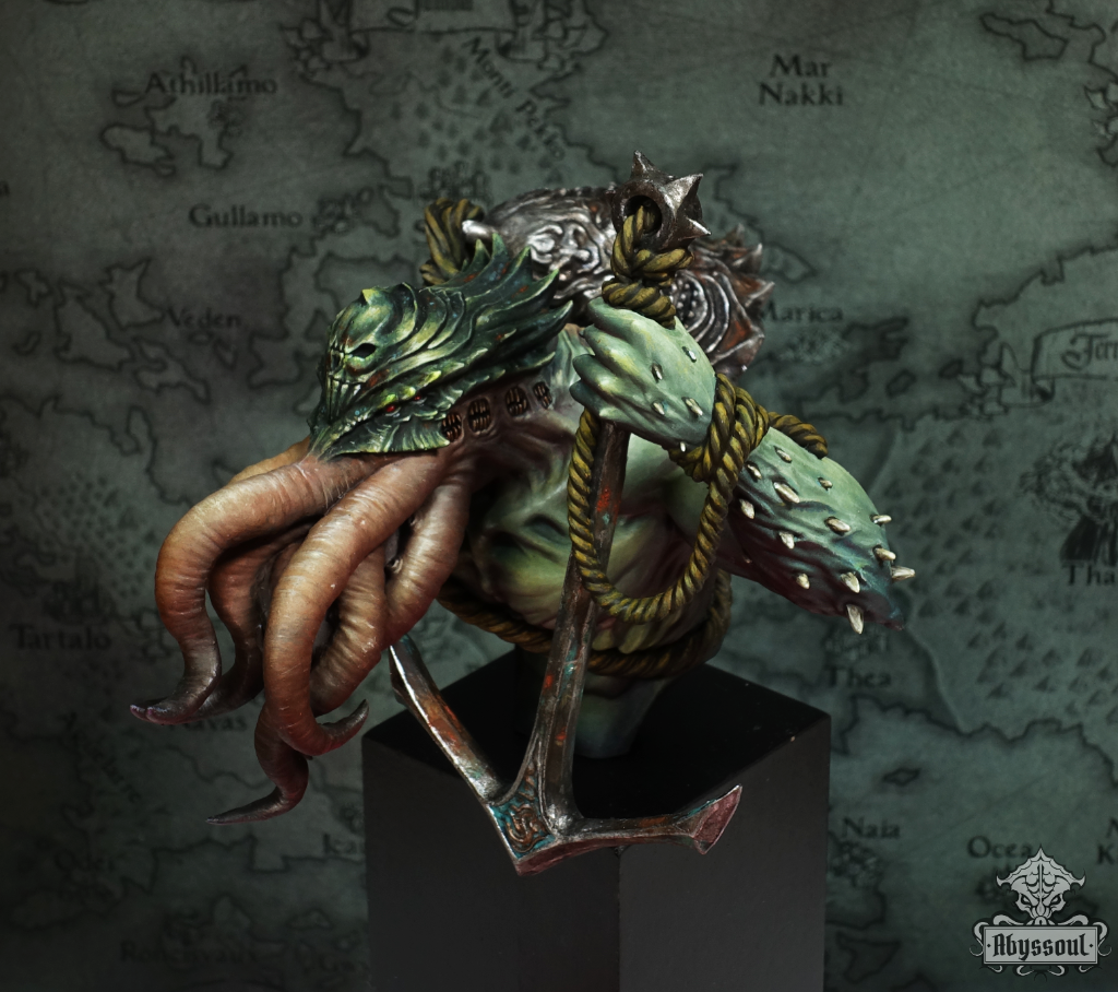 Lovecraftian squid monster bust  unpainted resin unpainted resin 3D Printed Miniature