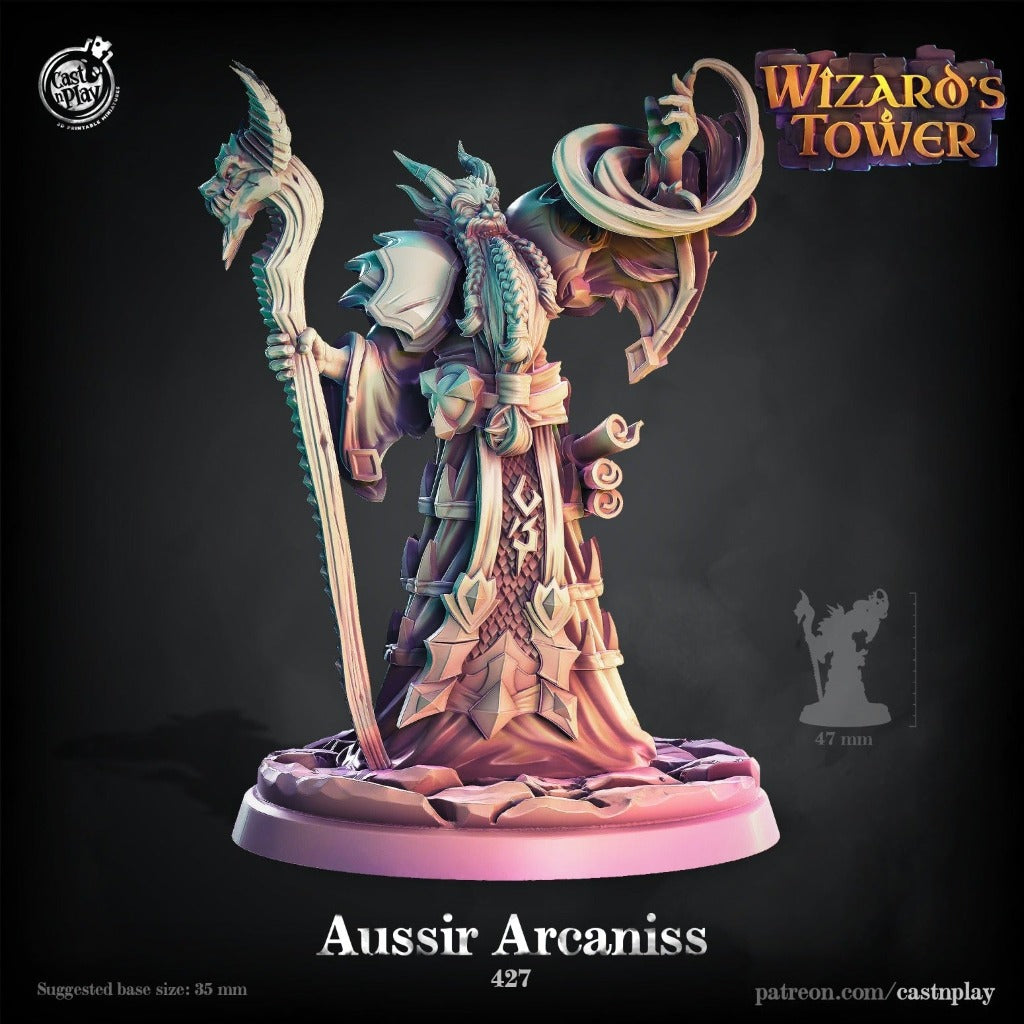 Dragonborn male wizard warlock sorcerer caster  unpainted resin unpainted resin 3D Printed Miniature