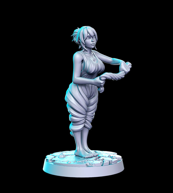 Human female villager npc washer unpainted resin unpainted resin 3D Printed Miniature
