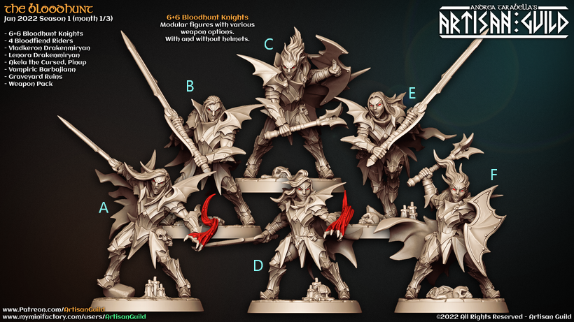 Vampire armored knights unpainted resin unpainted resin 3D Printed Miniature
