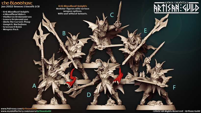 Vampire armored knights in helmets unpainted resin unpainted resin 3D Printed Miniature
