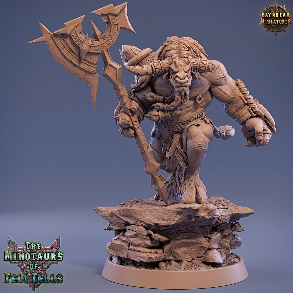 Angry stomping axe wielding minotaur