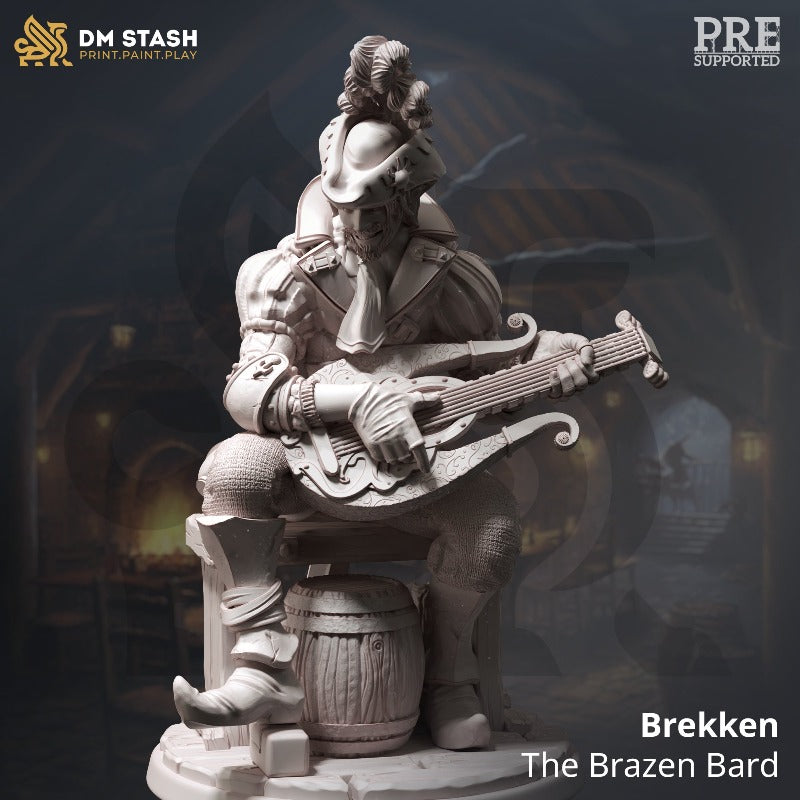 miniature Brekken - The Brazen Bard sculpted by DM Stash