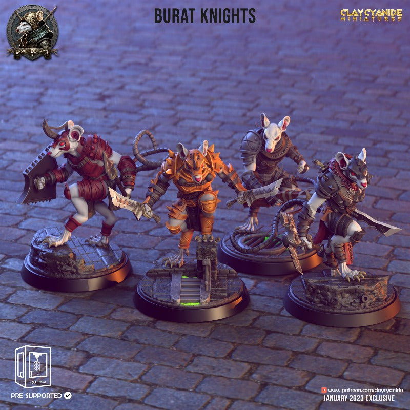 Miniature Burat Knights by Clay Cyanide