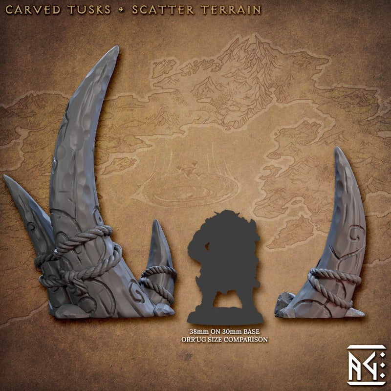 miniature Carved Tusks sculpted by Archvillain Games