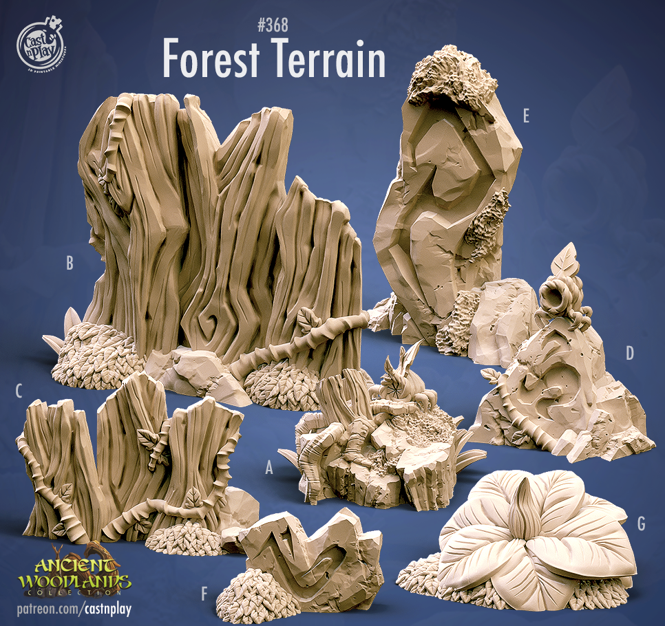 forest terrain tree stump vines bush