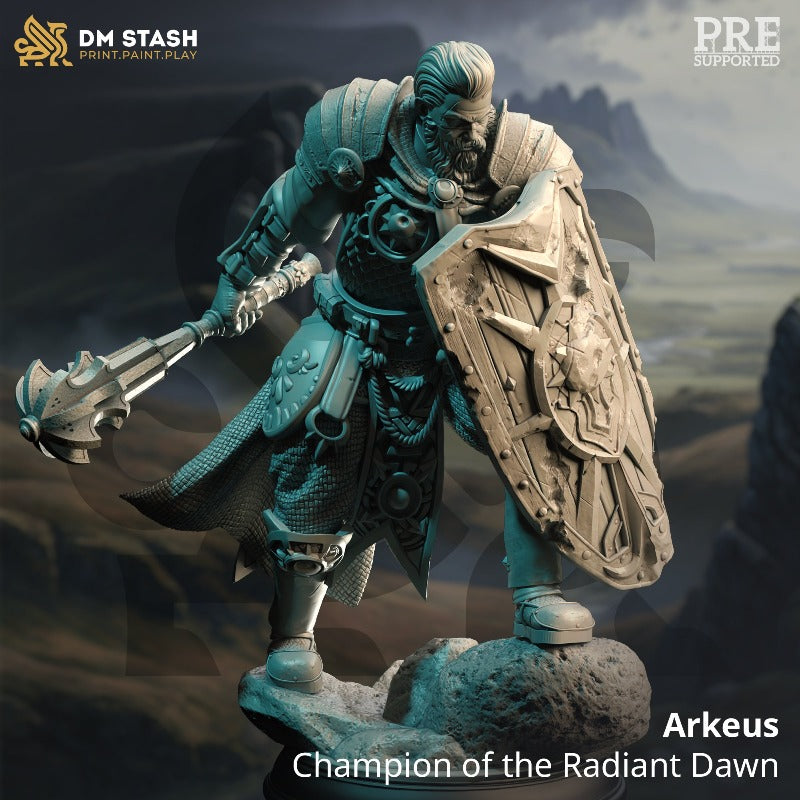 miniature Arkeus - Champion of the Radiant Dawn sculpted by DM Stash