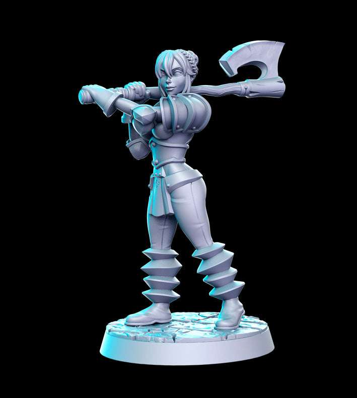 3d printed lumberjack female miniature