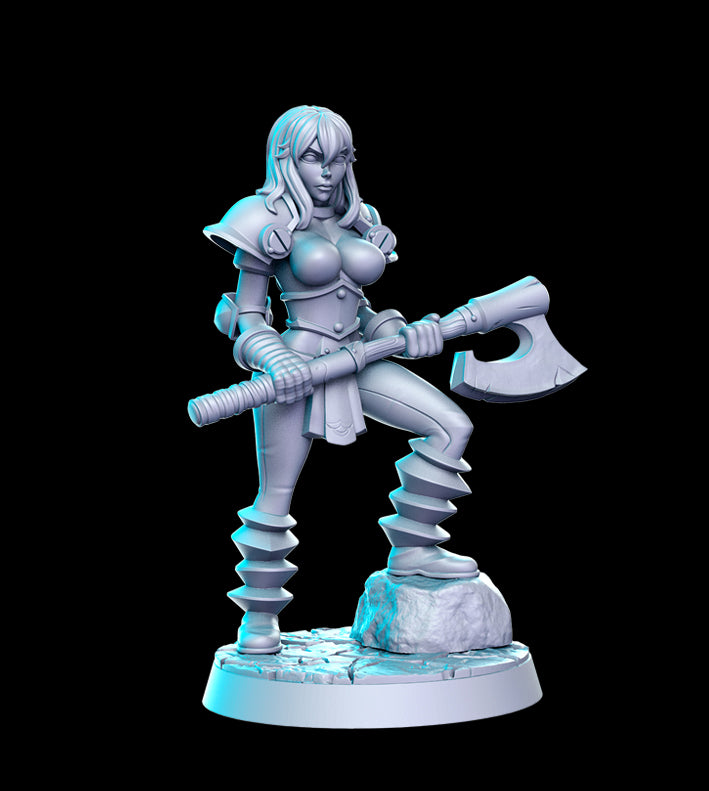 Unpainted miniature female lumberjack 2