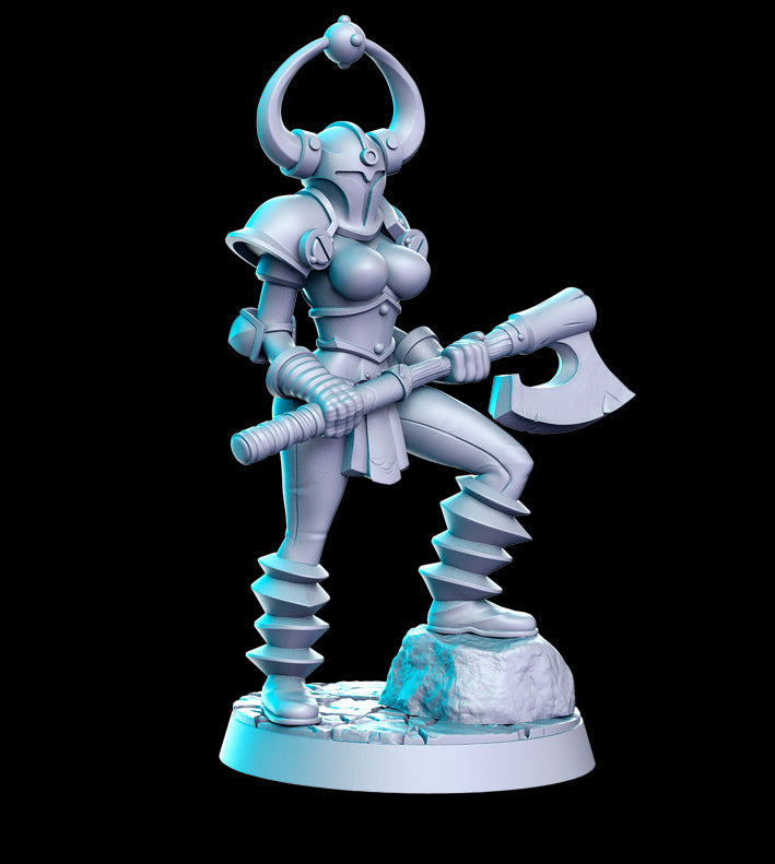 Unpainted miniature female lumberjack 2