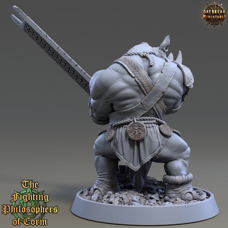 Rhino folk Crantor Straightedge sculpted by Daybreak miniatures