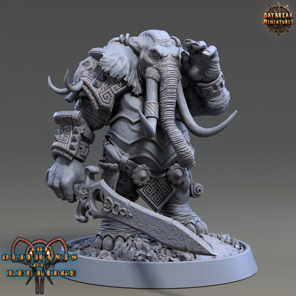 Cyrus Swordtusk miniature sculpted by Daybreak Miniatures