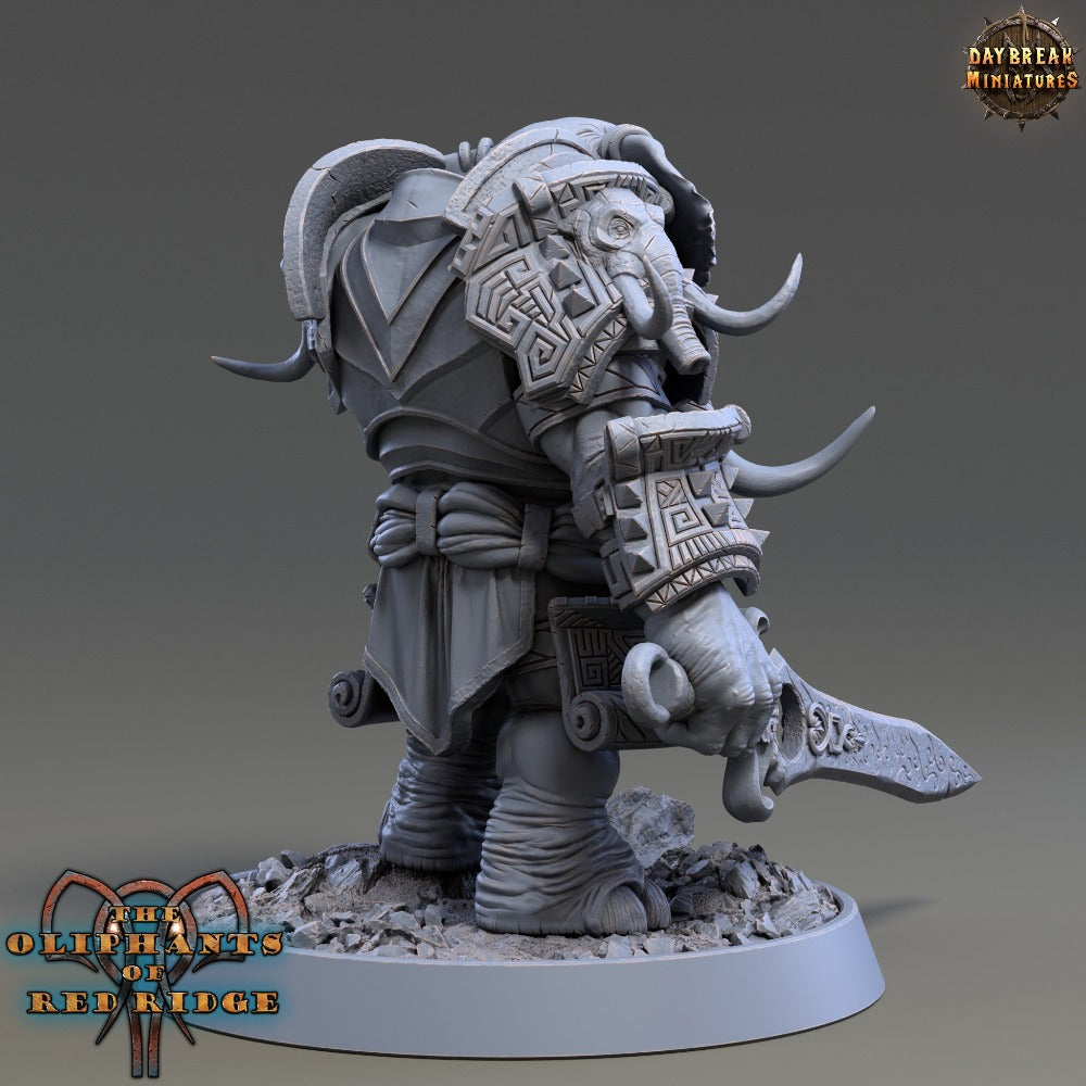 Cyrus Swordtusk miniature sculpted by Daybreak Miniatures