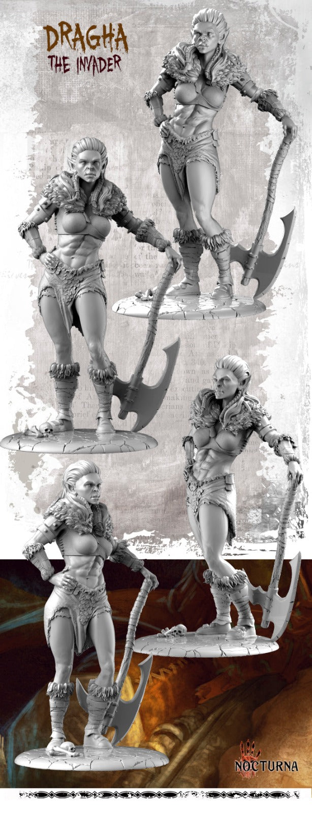 miniature Dragha sculpted by Nocturna