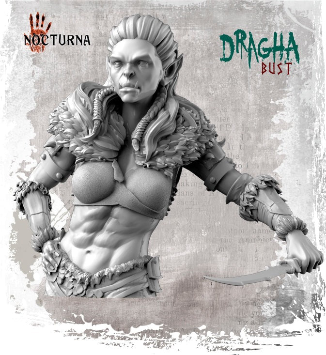 miniature Dragha Bust sculpted by Nocturna