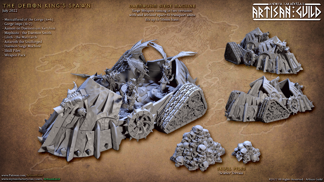 3d printed miniature Daemon Siege Machine
