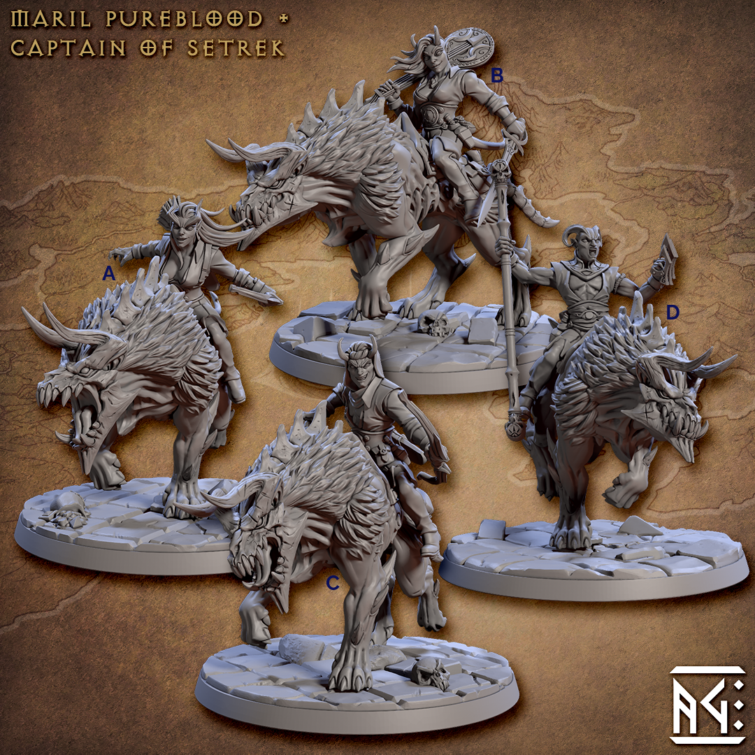 demon hound with tiefling riders
