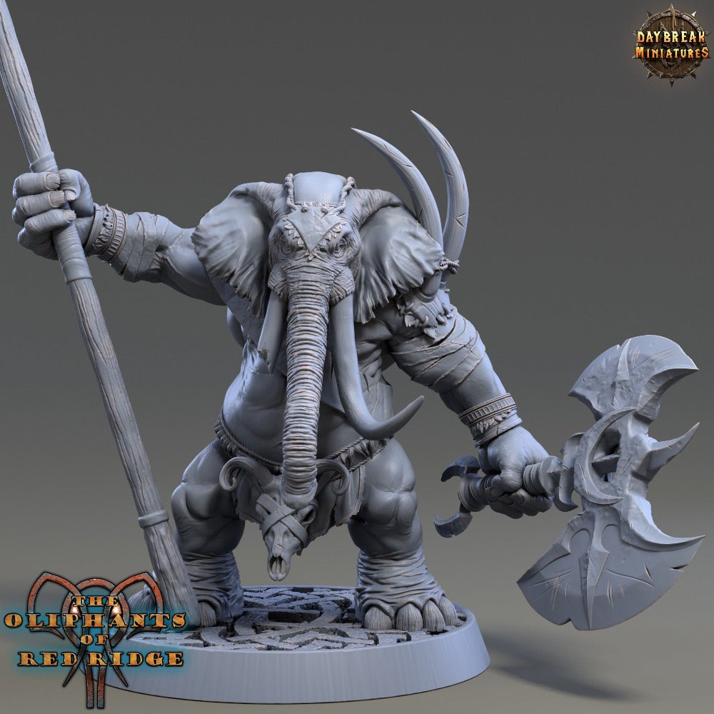 Dourbe Tuskbanner miniature sculpted by Daybreak Miniatures