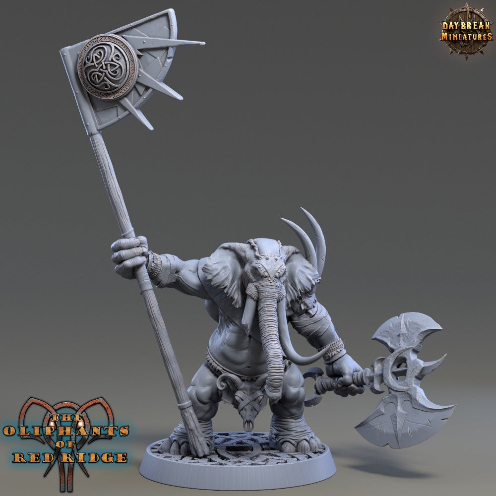 Dourbe Tuskbanner miniature sculpted by Daybreak Miniatures