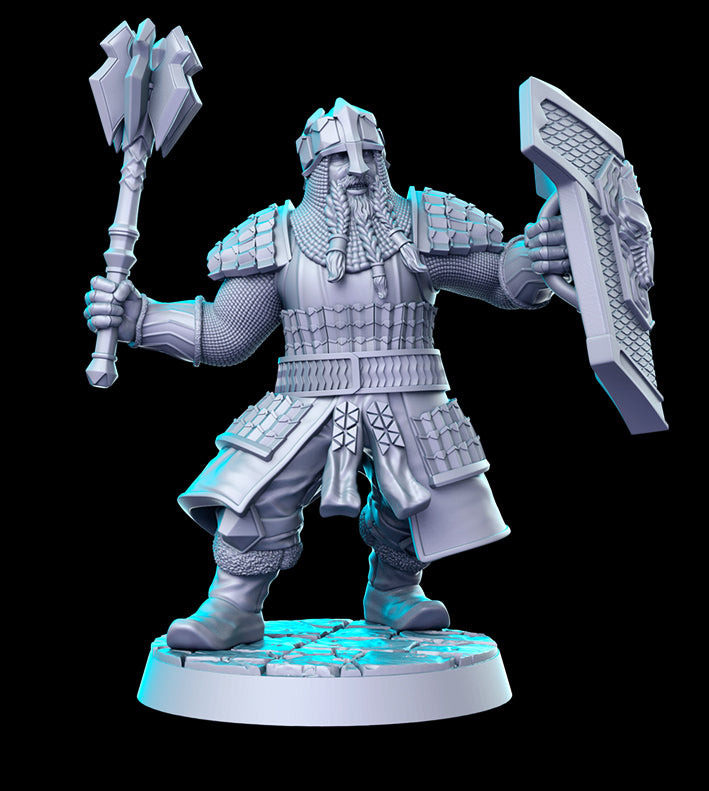miniature Dwarf with mace sculpted by RN Estudio