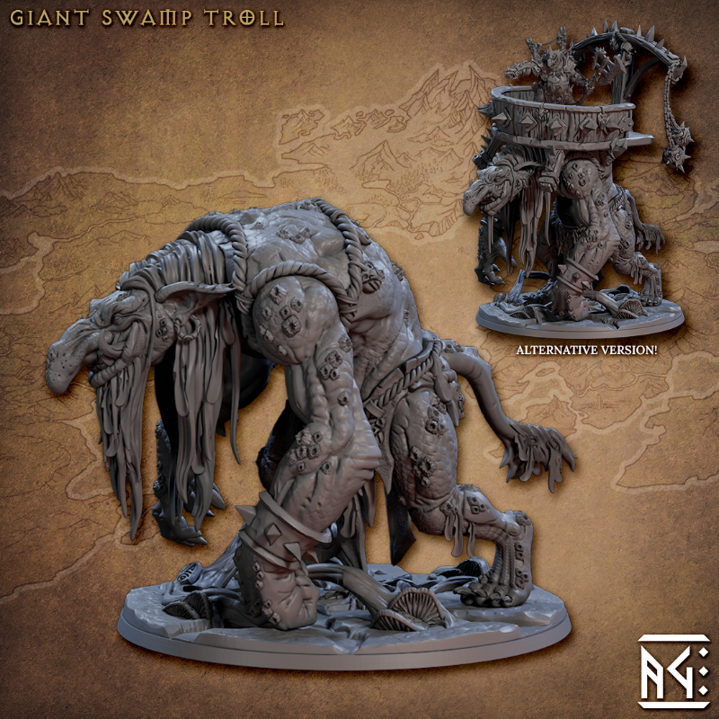 miniature Giant Swamp Troll by Archvillain Games