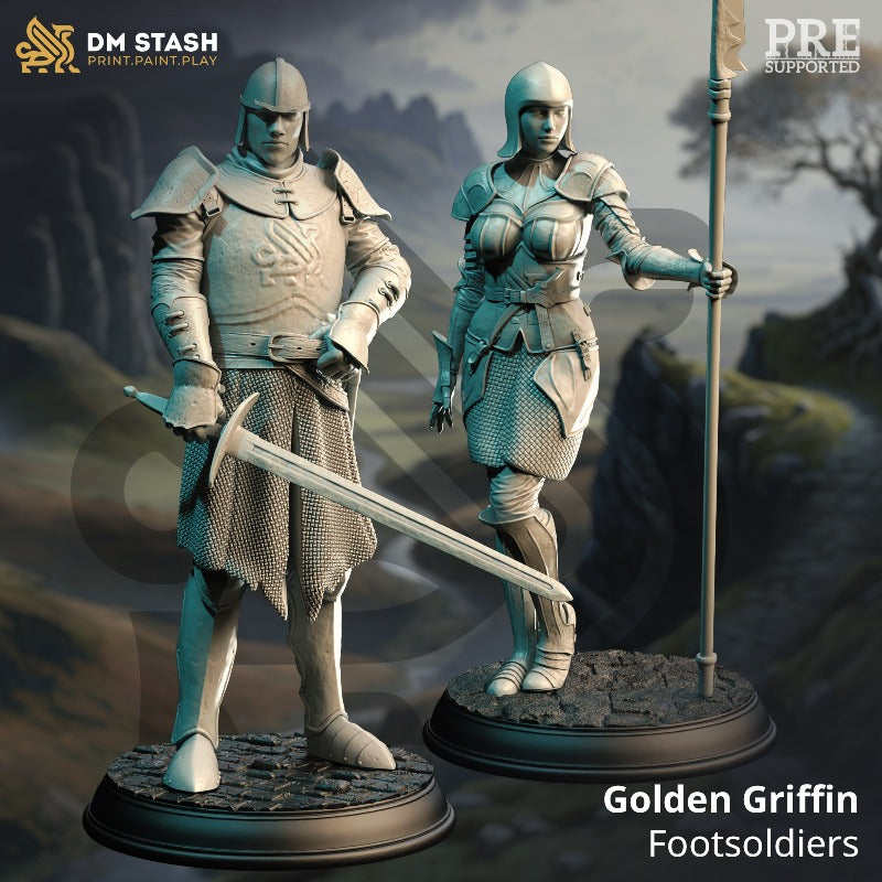 miniature Golden Griffin Footsoldiers sculpted by DM Stash