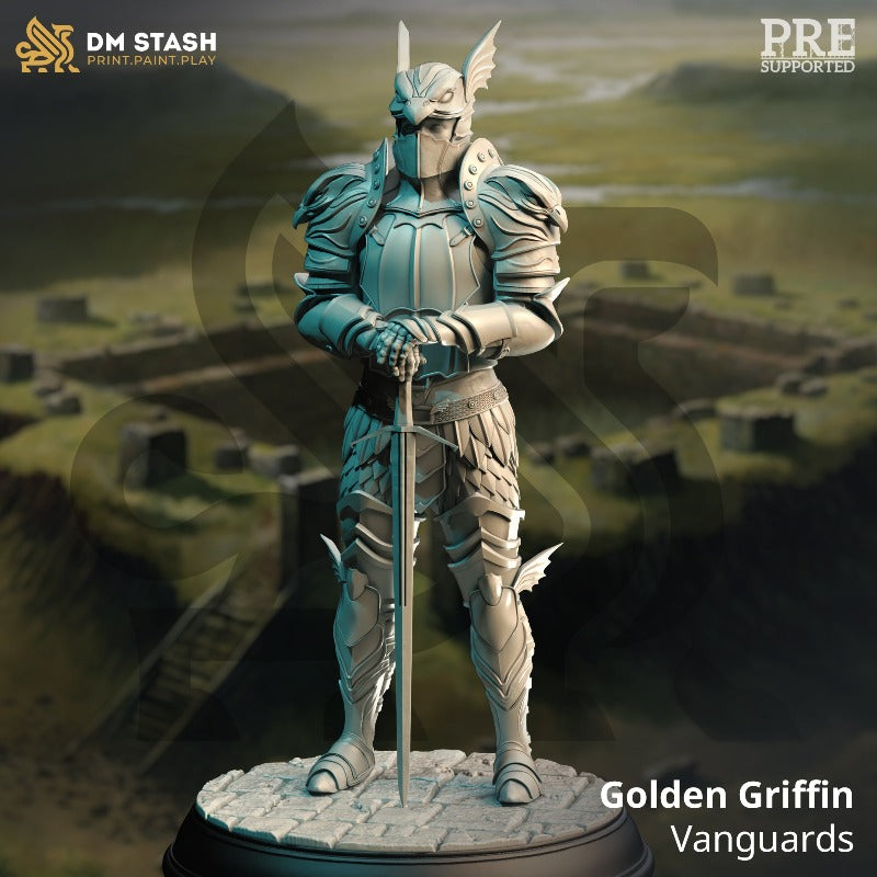 miniature Golden Griffin Vanguard sculpted by DM Stash