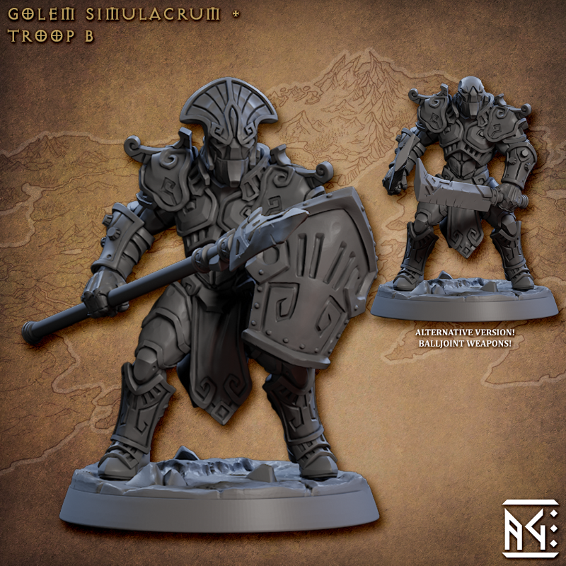 miniature Golem Simulacra Troop Pose 2 sculpted by Archvillain Games