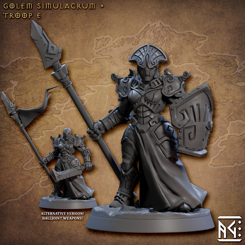 miniature Golem Simulacra Troop Pose 5 sculpted by Archvillain Games