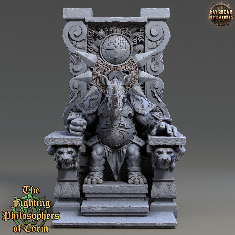 Rhino folk Gorgias the Mind Monarch sculpted by Daybreak miniatures