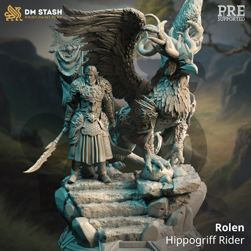 miniature Hippogriff Rider Rolen sculpted by DM Stash
