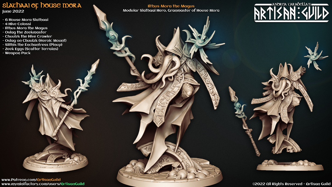 3D printed miniature Ilthus Mora the Magus