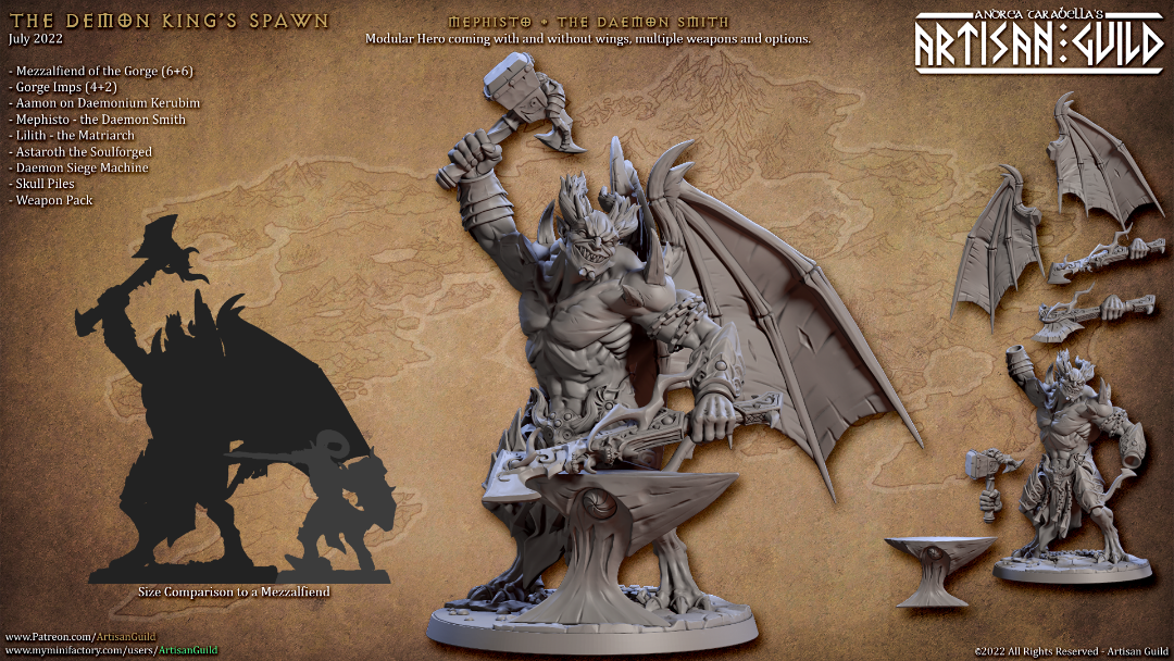 Unpainted 3d miniature - Mephisto the Daemon Smith