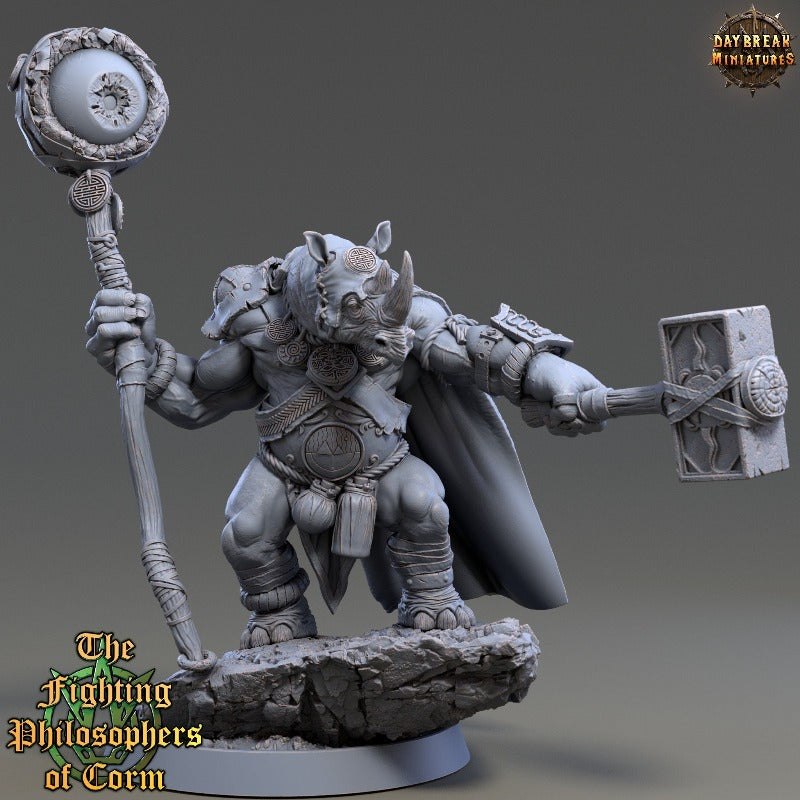 Rhino folk Metrocles Red Gazer sculpted by Daybreak miniatures