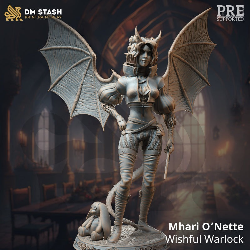 miniature Mhari O'Nette - Wishful Warlock sculpted by DM Stash