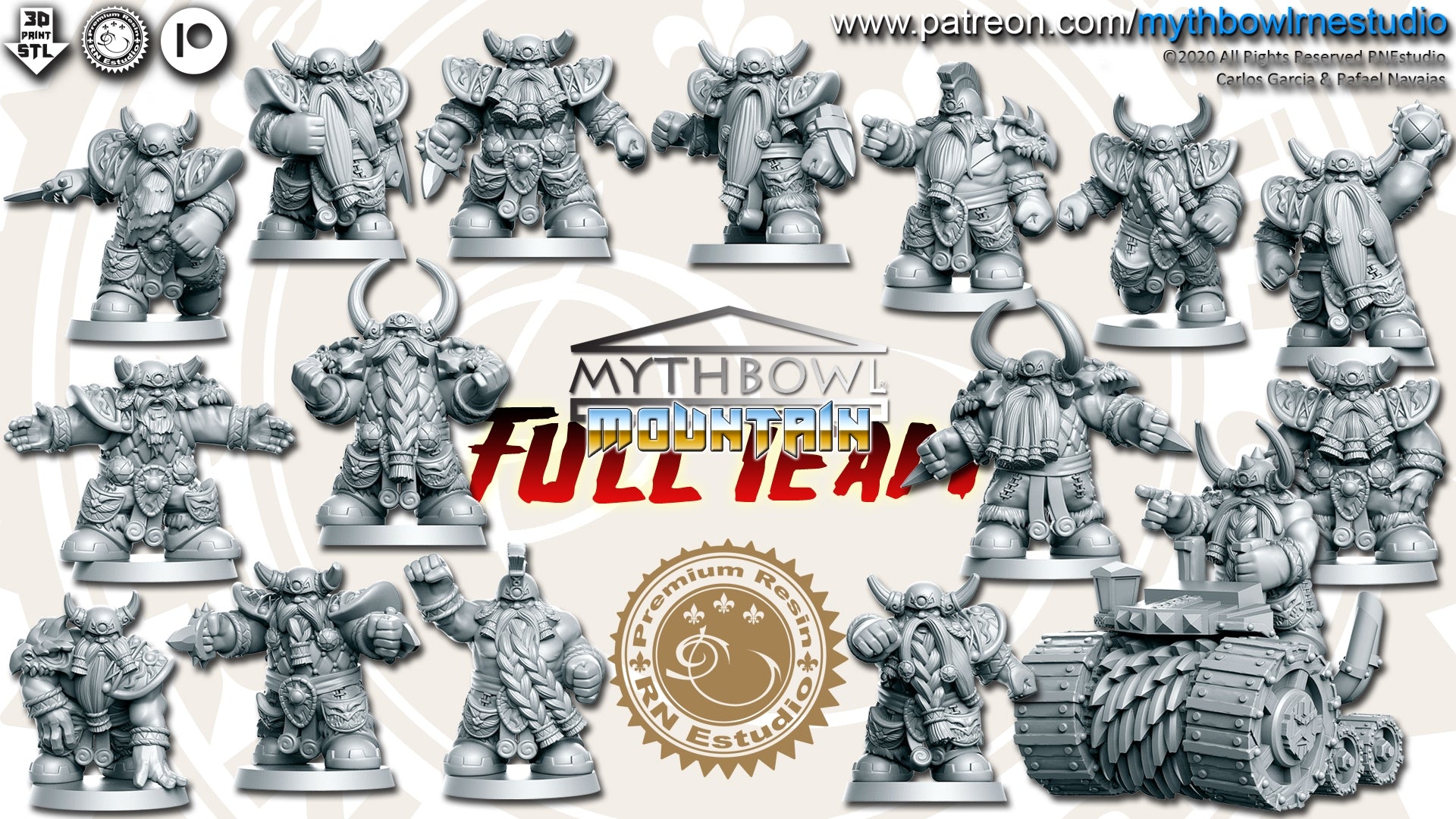 Mountain Dwarf bloodbowl team
