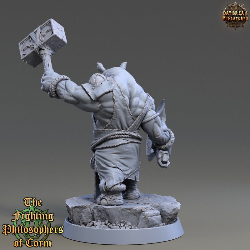 Rhino folk Myla Slingcrush sculpted by Daybreak miniatures