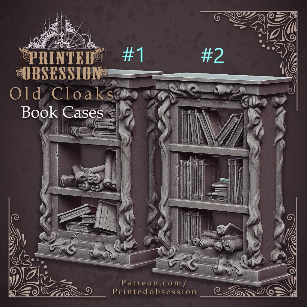 Book cases filled with old books and scrolls