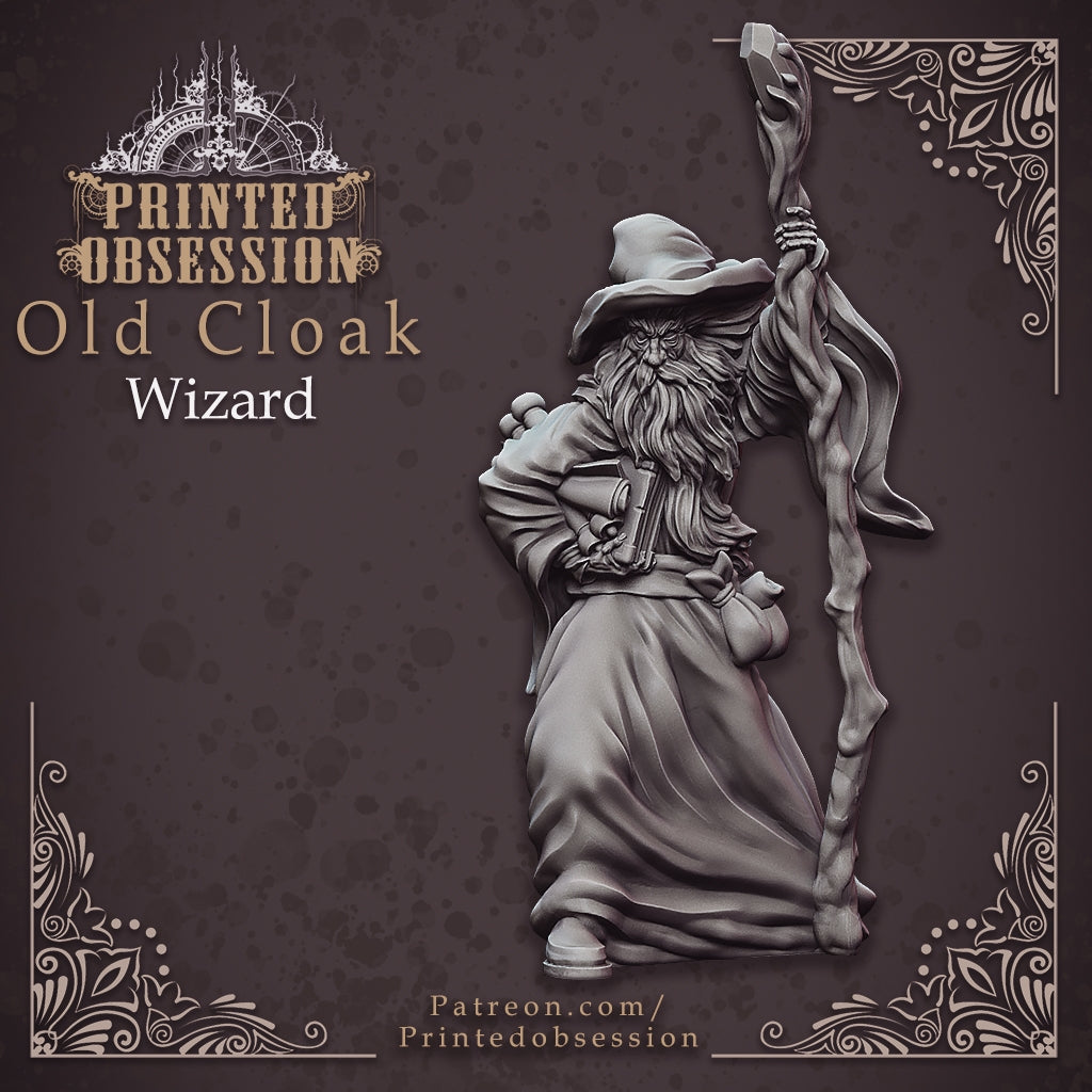 Human male wizard  unpainted resin unpainted resin 3D Printed Miniature