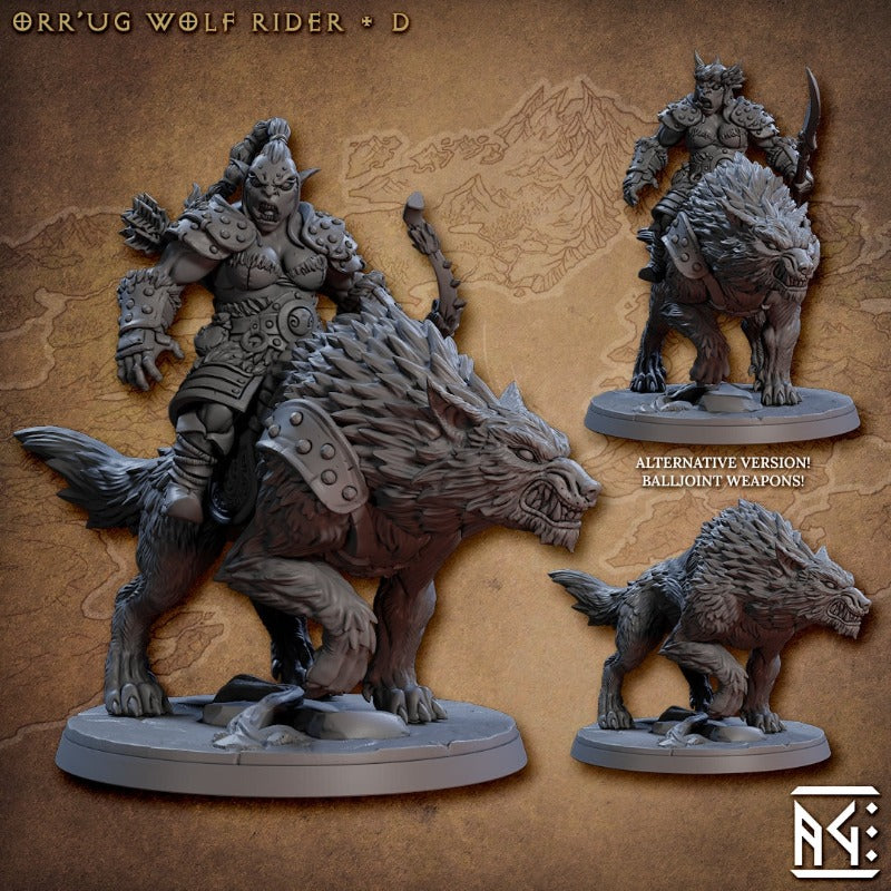 miniature Orr’ugs Wolf Riders pose 4 sculpted by Archvillain Games