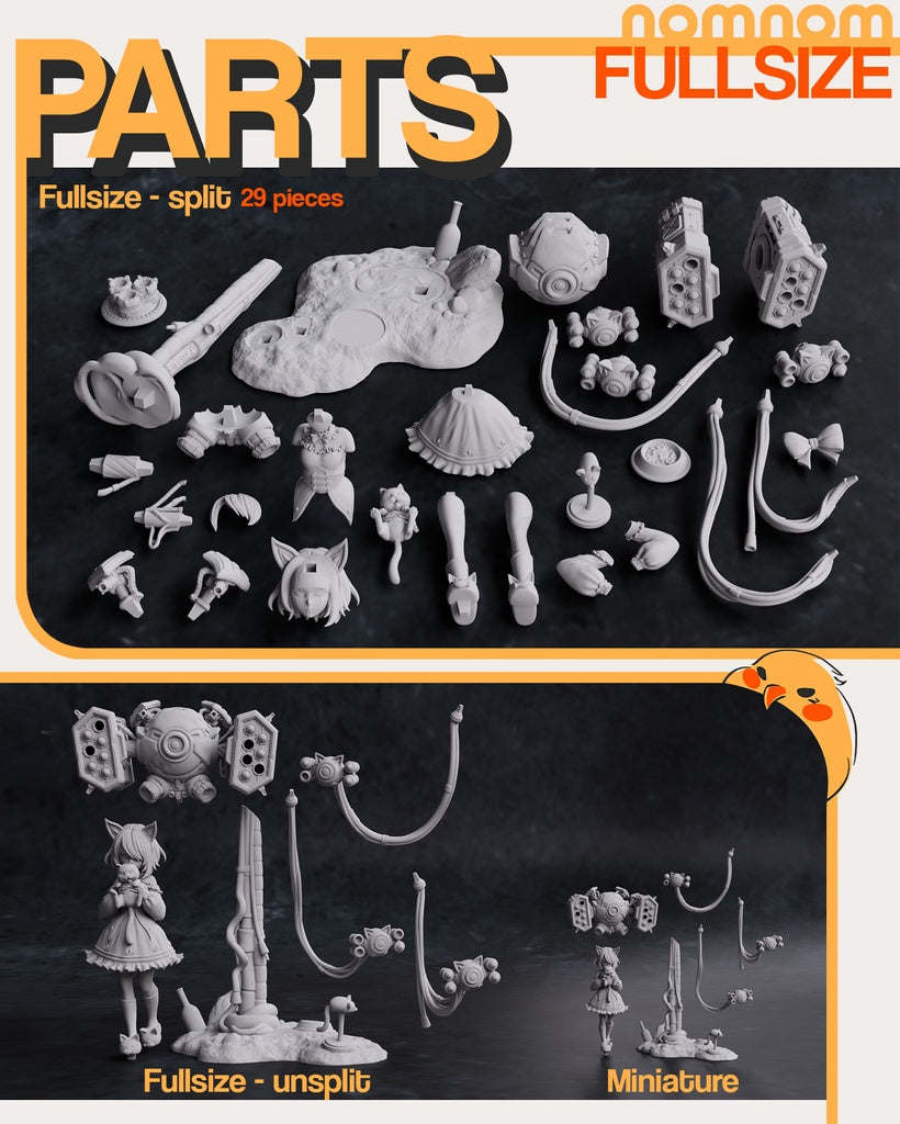 miniature Luna X Tofu sculpted by Nomnom Figures