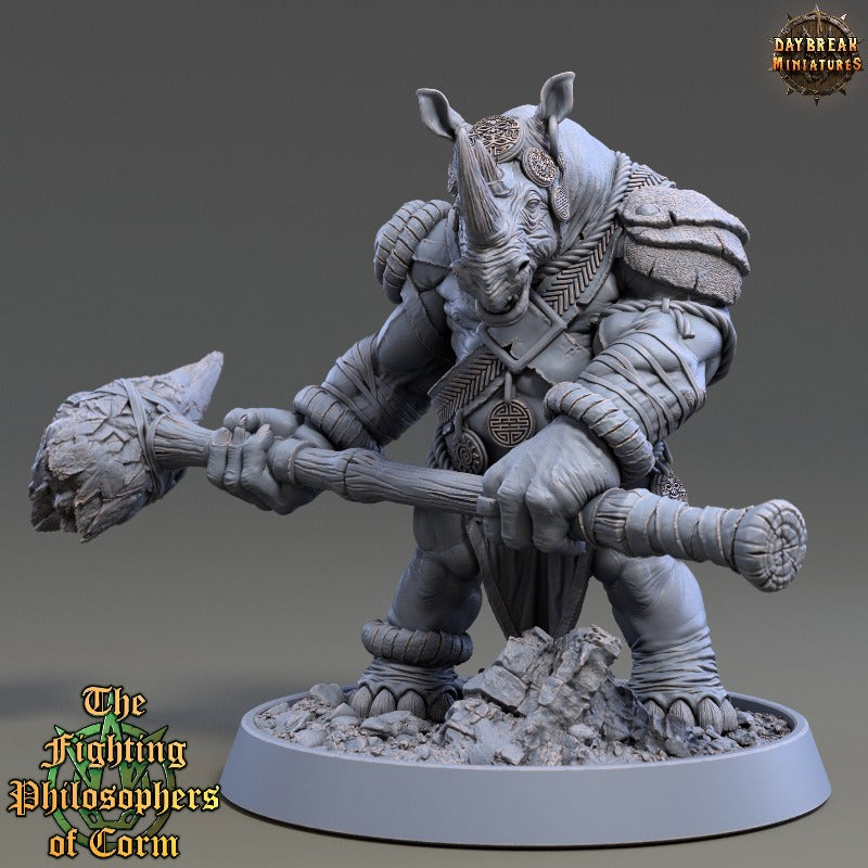Rhino folk Plutarch Pointer sculpted by Daybreak miniatures