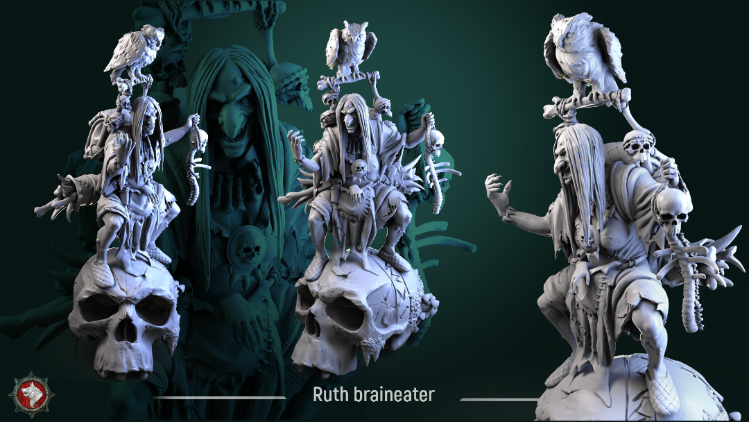 3D Printed miniature - Ruth Braineater