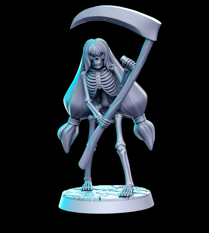 Unpainted miniature female skeleton