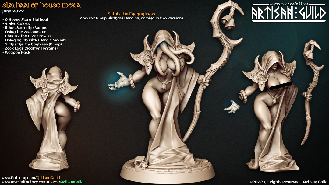3D printed miniature - Silthis the Enchantress