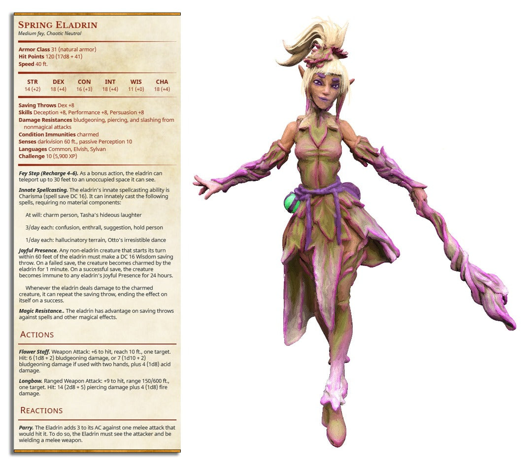 Fey elf sorcerer spring eladrin mage staff