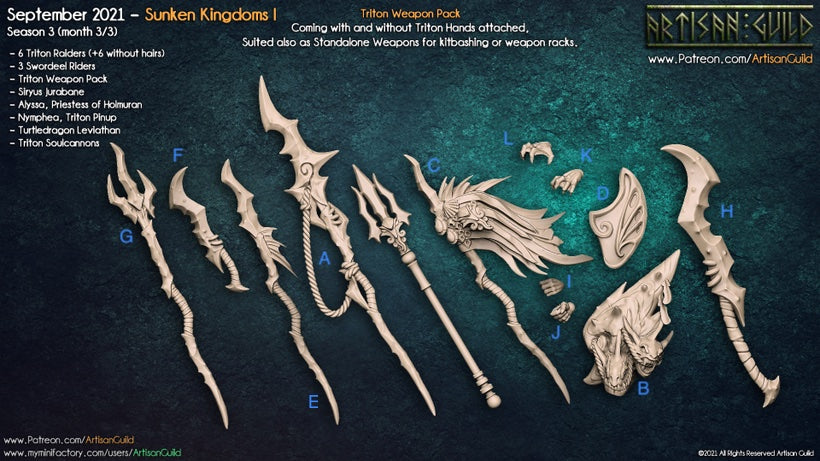 under water sea merfolk weapons